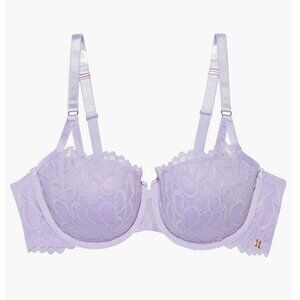 Savage X Fenty Savage Not Sorry Lightly Lined Lace Balconette Bra in Purple